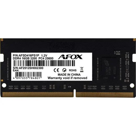 AFOX 16GB DDR4 3200MHZ CL22 NOTEBOOK BELLEK / VALUE AFSD416PS1P