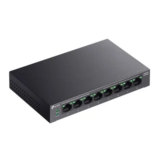 TP-LINK LS108GP 8 PORT GIGABIT + RJ45 62W 250 METRE POE MESAFE METAL KASA görseli 3