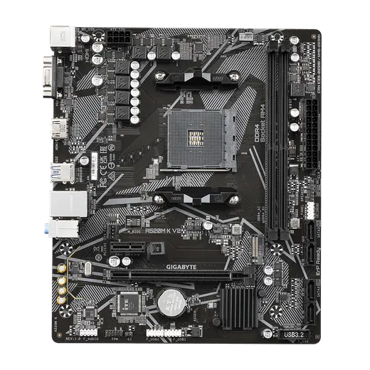 GIGABYTE A520M-K-V2 AM4 DDR4 SES GLAN HDMI/VGA SATA3 USB3.2 mATX alternatif görünüm