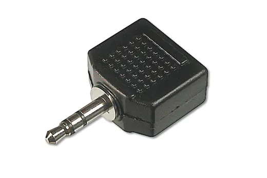 DIGITUS AK-510500-000-S Stereo Ses Adaptörü, 1 x 3.5mm erkek yuva - 2 x 3.5mm dişi yuva, plastik, siyah renk