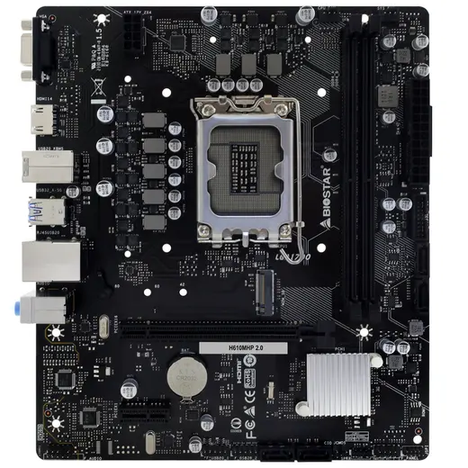 Biostar H610MHP 2.0 Intel 1700p DDR4 3200 HDMI VGA M2 mATX görseli 3