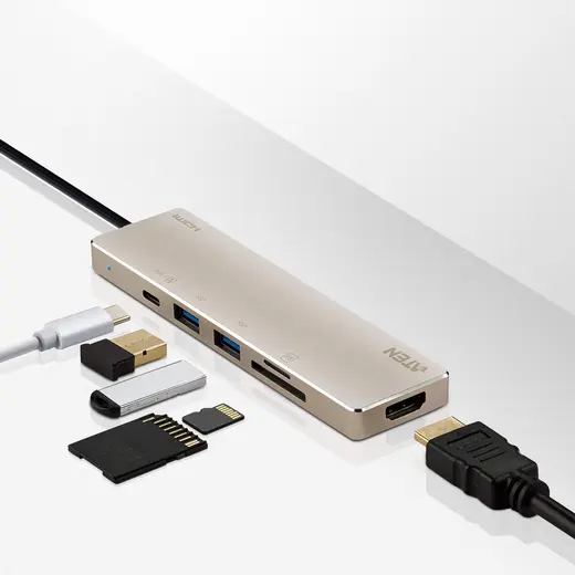ATEN ATEN-UH3239 USB-C Multiport Mini Dock with Power Pass-Through görseli 3