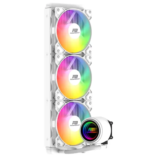 POWERBOOST 360MM CIRCLE 360W Rainbow Fanlı AM5-1851p Sıvı Soğutmalı İşlemci Fanı Beyaz görseli 2