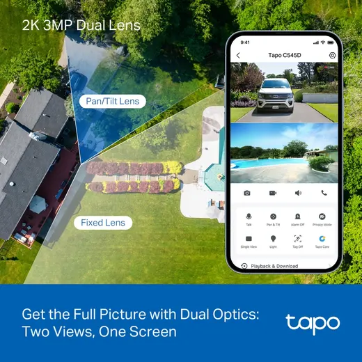 TP-LINK 3MP Dual Lens PT Speed Dome Wıfı Kablosuz Pan-Tilt IP Kamera Tapo C545D görseli 5