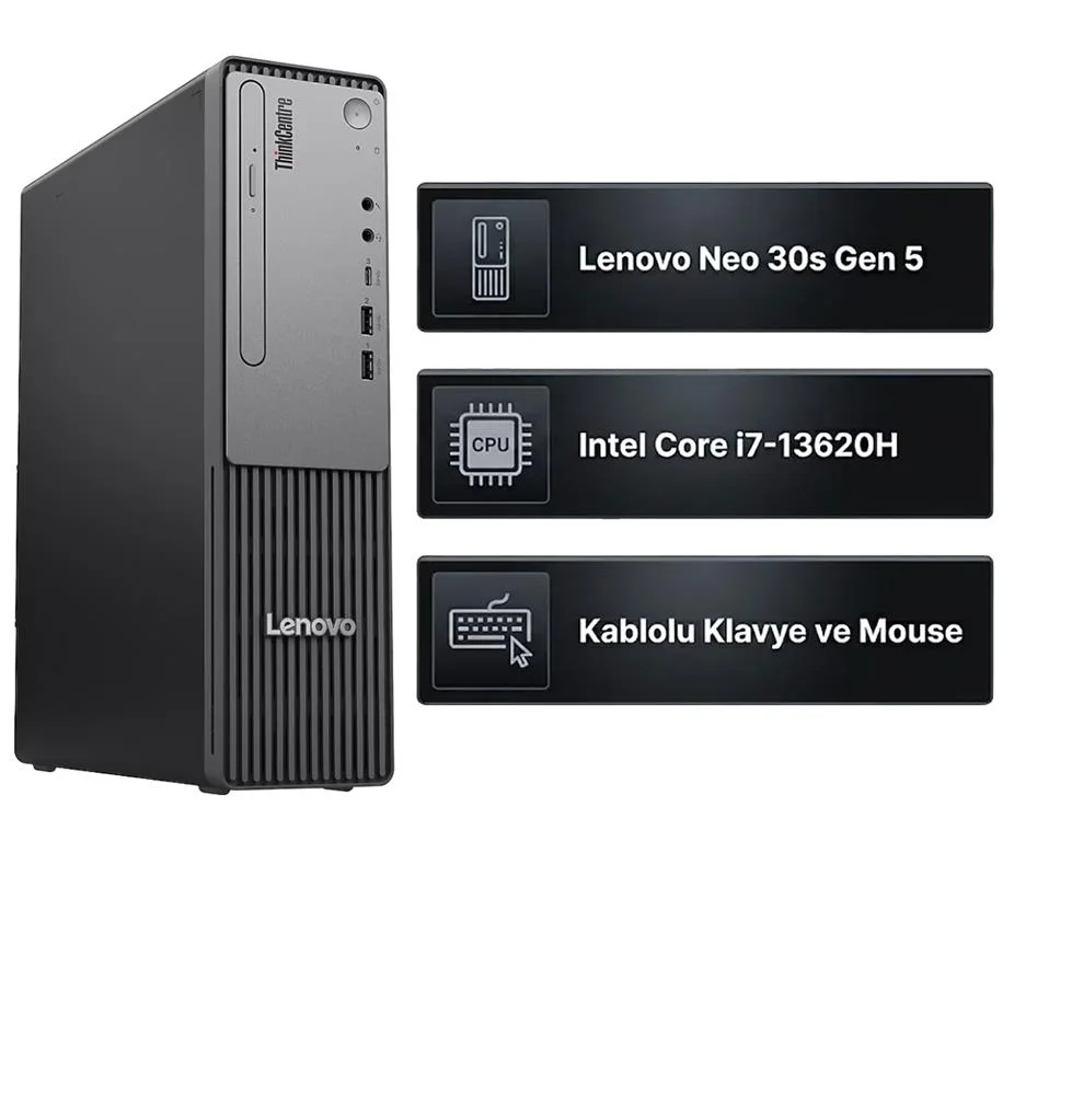 Lenovo ThinkCentre Neo 30s Gen 5 13DJS00L00 Intel Core i7-13620H 16GB 512GB SSD FreeDOS Mini Pc