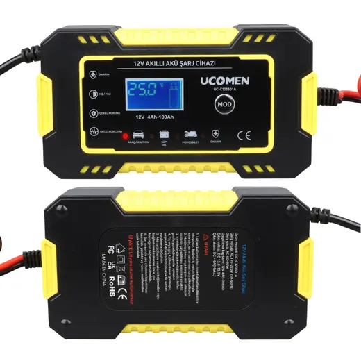 UCOMEN UC-C120501A 12V MAX 6A SARI LED GÖSTERGELİ AKÜ ŞARJ CİHAZI alternatif görünüm