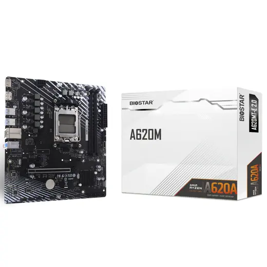Biostar A620MT-E 2.0 AMD AM5 DDR5 8000(OC) HDMI DP M2 mATX