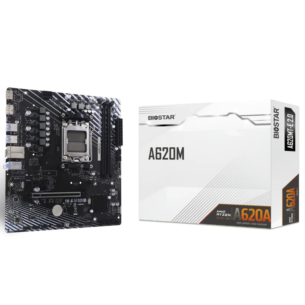 Biostar A620MT-E 2.0 AMD AM5 DDR5 8000(OC) HDMI DP M2 mATX