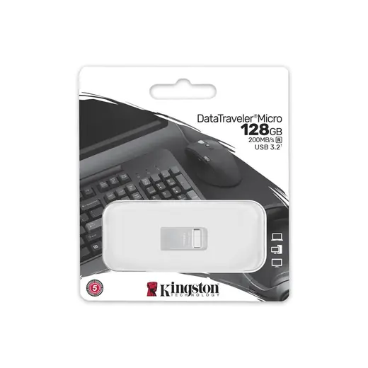 Kingston DTMC3G2-128GB DataTraveler Micro 200MB-s Metal USB 3.2 Gen 1 Flash Bellek alternatif görünüm