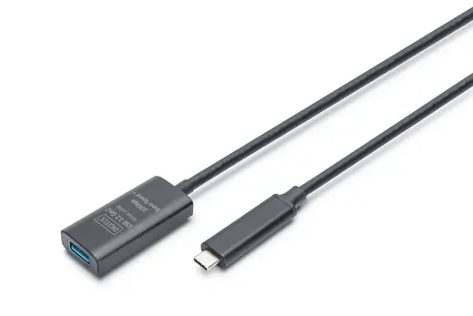 DIGITUS DA-73113 Active USB-C Extension Cable, 5m 10G, USB 3.2 Gen2, USB-C - USB-A (M/F)