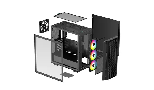 DEEPCOOL 750W 80+ CG540-MESH4F-PL750 4-ARGB Fanlı Gaming Mid-Tower PC Kasası görseli 2