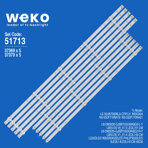 WKSET-6713 37369X5 37370X5 LB55135 V0_01/ LB55135 V1_01 10 ADET LED BAR