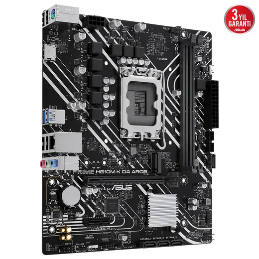 Asus PRIME H610M-K D4 ARGB Intel 1700p DDR4 3200 DP HDMI M2 USB3.2 mATX alternatif görünüm