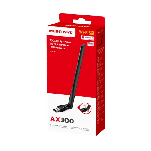 TP-Link Mercusys MA14H AX300 High Gain Wi-Fi 6 USB Adapter görseli 5