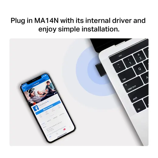 MERCUSYS MA14N WIFI6 AX300 Nano Usb Kablosuz Ağ Adaptörü görseli 4