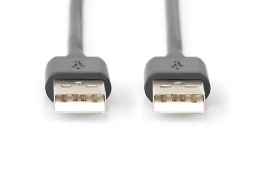 DIGITUS AK-300101-018-S USB 2.0 bağlantı kablosu, A tipi St/St 1,8 m, USB 2,0 uyumlu, siyah renk alternatif görünüm
