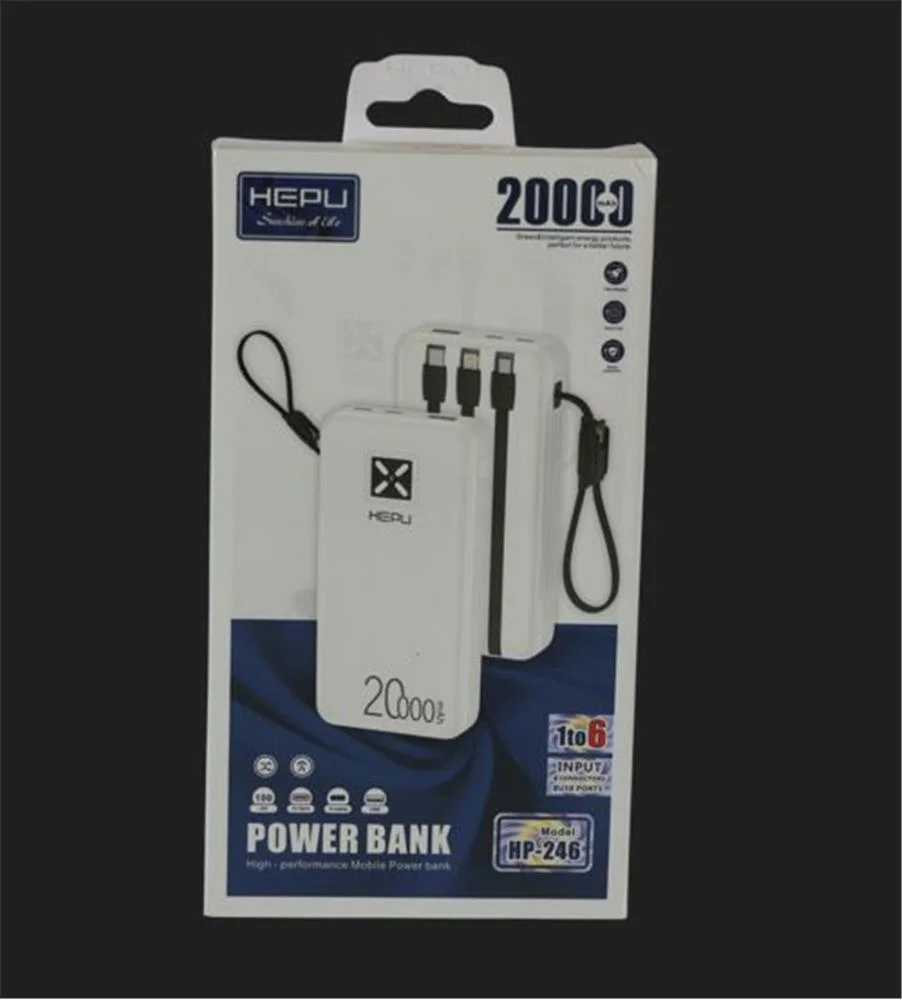 Hepu HP-246 20.000mAh Type-C,Lightining,Usb Powerbank led Gösterge
