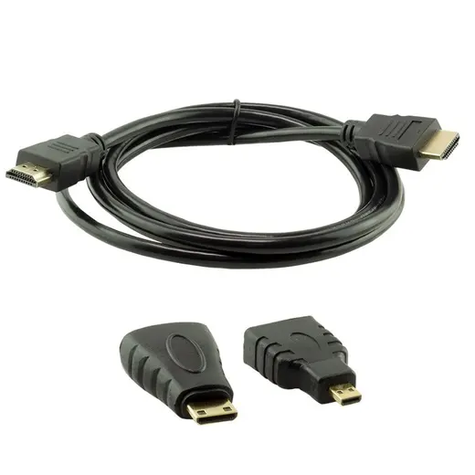 POWERMASTER 1.5 METRE 3LÜ SET HDMI KABLO (MICRO HDMI HDMI*MİNİ HDMI HDMI) alternatif görünüm