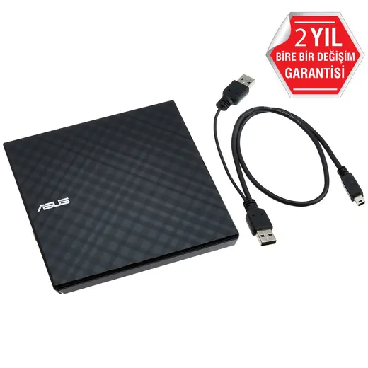 ASUS 8x SDRW-08D2S-U USB 2.0 Slim Harici DVD Yazıcı Siyah görseli 6