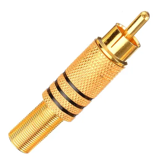 POWERMASTER PM-1290 TOS RCA FİŞ METAL GOLD ERKEK KONNEKTÖR (SİYAH KODLU) alternatif görünüm