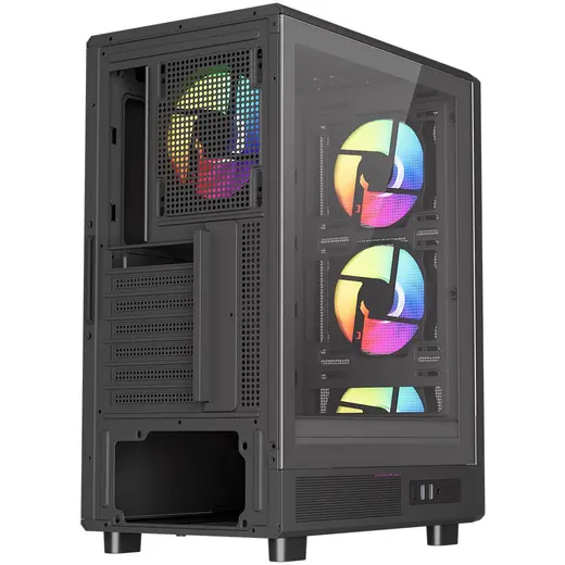POWERBOOST 600W 80+ A601B 4-Rainbow Fanlı Gaming Mid-Tower PC Kasası görseli 2