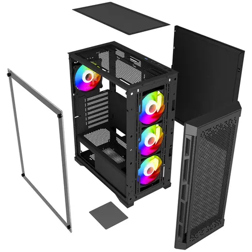 POWERBOOST 600W PB-PS7840B Gaming Mid-Tower PC Kasası görseli 5