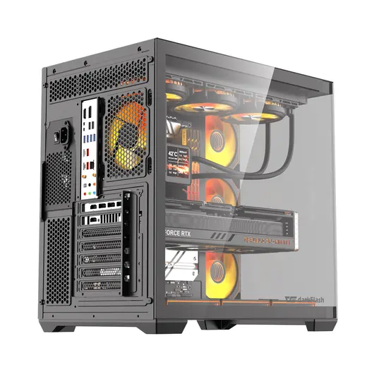 DarkFlash C280 Siyah 850W 80+ Bronze 7 Fanlı Gen 5 ARGB Mid Tower Kasa görseli 6