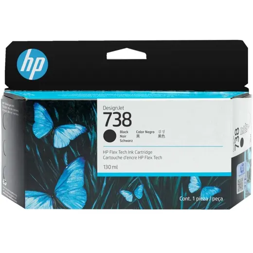 HP 738 498N4A Siyah 130ml Orijinal DesignJet Mürekkep Kartuşu alternatif görünüm