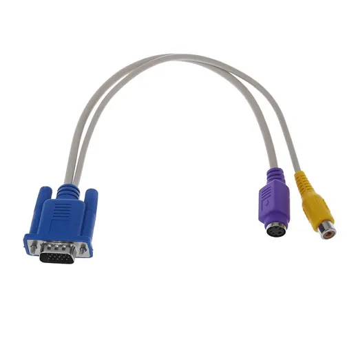 VGA 15 PIN ERKEK / 1 RCA DİŞİ+MINI DIN DİŞİ 10 CM KABLO alternatif görünüm