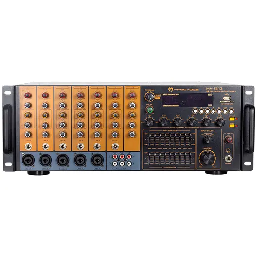 MAGICVOICE MV-1213 USB BT UK RMS100W MAX 800W 6 ZON+99DSP+4-16-70-100V TRAFOLU MIXER KÜP ANFİ alternatif görünüm