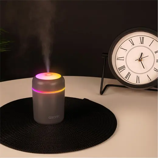 Asonic HN22 Matte Gri 2W 300ML kapasiteli 4 Saat Çalışabilir RGB Mini Oda Nemlendirici alternatif görünüm