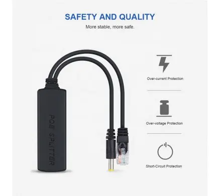 POE-B1210 ACTIVE POE SPLITTER 48V TO 12VOLT 802.3AF/AT POESIZ IP KAMERA İÇİN görseli 4