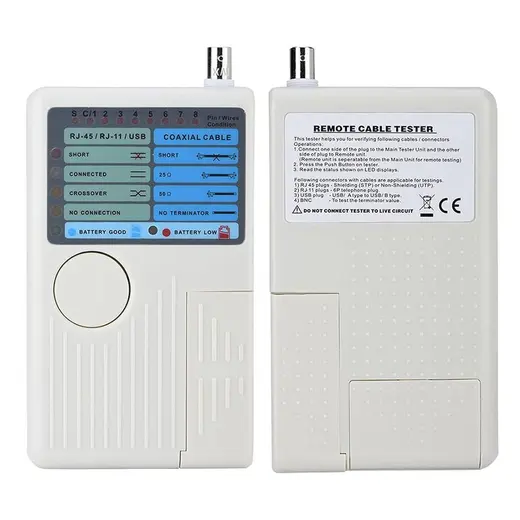 POWERMASTER PM-20629 RJ11+RJ45+USB+BNC KABLO TEST CİHAZI alternatif görünüm