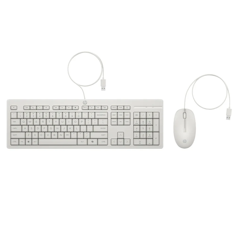 HP AW5S6AA 225 Wired Keyboard and Mouse Combo Set - Beyaz