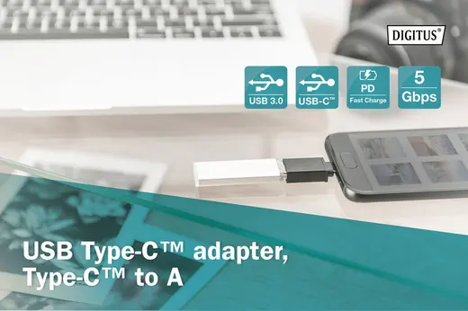 DIGITUS AK-300506-000-S USB 3.0 TYPE C ADAPTOR USBCe - USBAd görseli 4