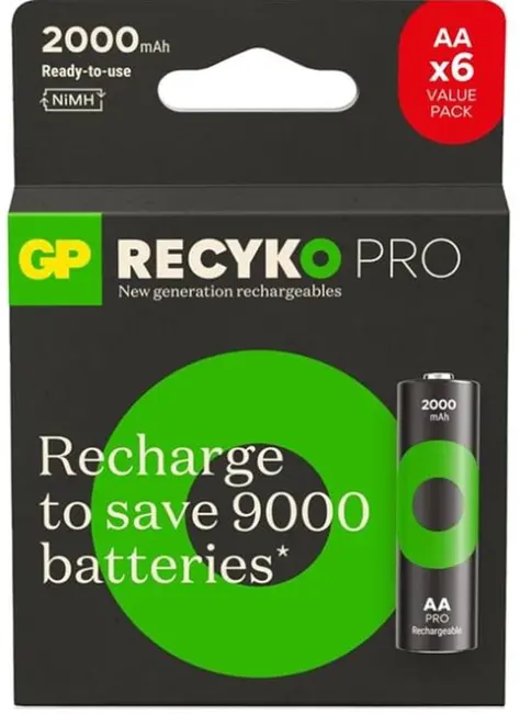 GP AA 2000 mAh Pro Şarjlı Kalem Pil 4+2li Paket Paket GP210AAHCBR21-2GVPTLB6