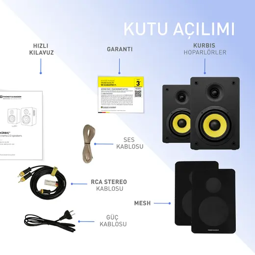 Thonet & Vander KÜRBIS 2.0 72W Cinema Ahşap Speaker - 2.0 Sistem - 72W RMS görseli 1