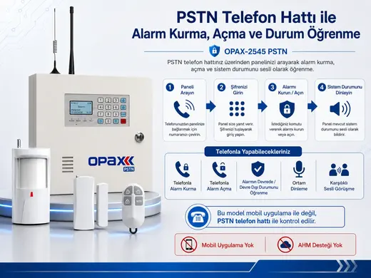 OPAX-2545 PSTN Kablolu ve Kablosuz Alarm Paneli görseli 6