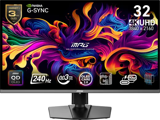 MSI 31.5" MPG 321URX QD-OLED 0.03MS 240HZ HDMI-DP TYPEC Gaming Monitör 3840x2160 görseli 8