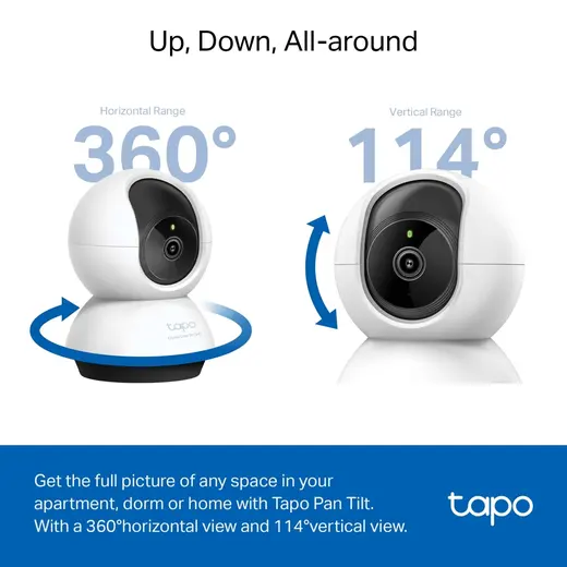 TP-LINK 4MP 4mm Wıfı Kablosuz Pan-Tilt IP Kamera TAPOC220 görseli 6