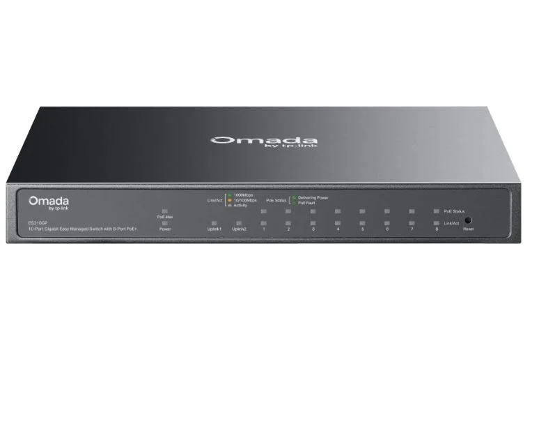 TP-LINK 8port PoE 63w 1-SFP 2-Uplink Gigabit Yönetilebilir Switch OMADA ES210GP