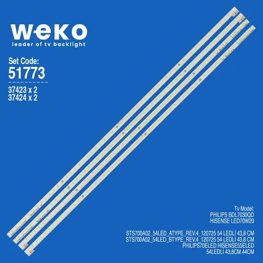 WKSET-6773 37423X2 37424X2 STS700A02_54LED_A/BTYPE_REV.4 4 ADET LED BAR