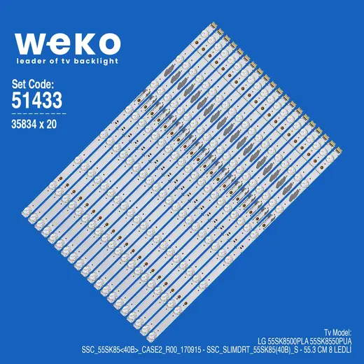 WKSET-6433 35834X20 SSC_SLIMDRT_55SK85(40B)_S 20 ADET LED BAR