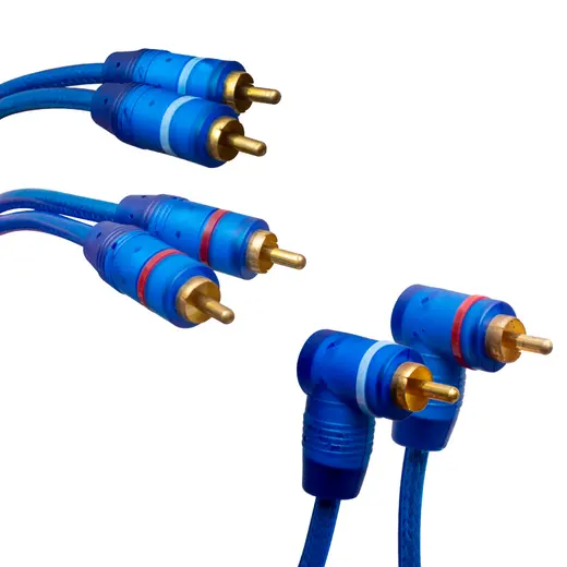 POWERMASTER PM-425 2 RCA ERKEK + 4 RCA ERKEK ŞASELİ 5 METRE MAVİ KABLO alternatif görünüm