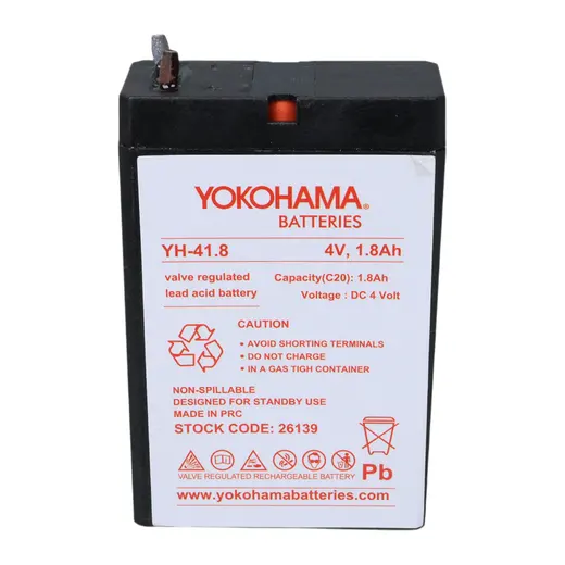 YOKOHAMA YH-41.8 4 VOLT - 1.8 AMPER KURU AKÜ (50 X 76 X 22 MM) görseli 3