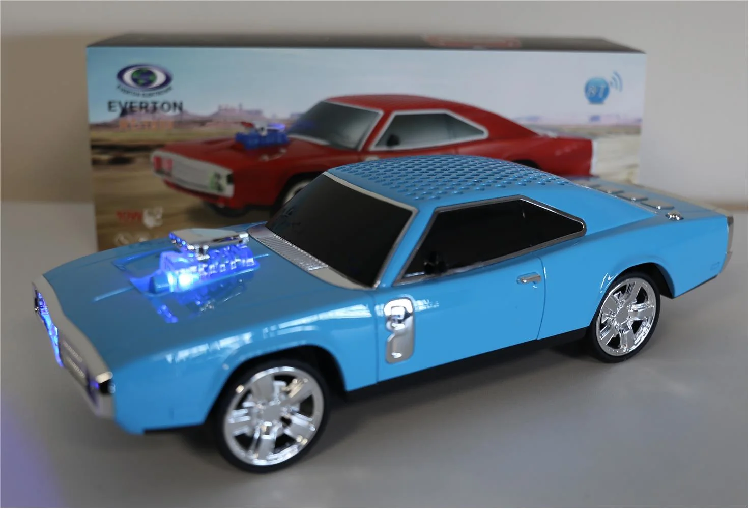 EVERTON RT-1959 Mavi (Blue) Arabalı Bluetooth Fm-Usb-Tf-Aux Şarjlı Nostaljik Radyo