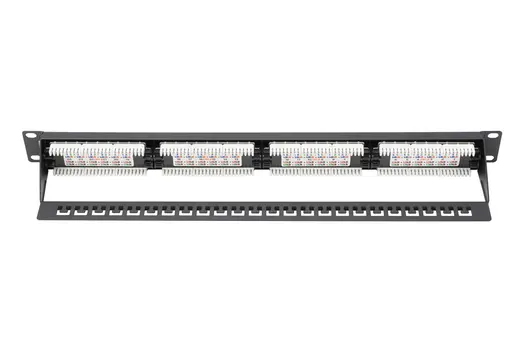 DIGITUS DN-91624U 19" 24 Port Cat-6 UTP Patch Panel, 8P8C, 50 µ (Mikron), Altın Kontak, LSA, 1U, Zırhsız alternatif görünüm