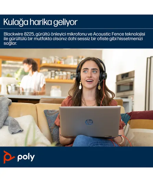 Poly BW 8225 Stereo USB-C HS +USB-C/A görseli 6