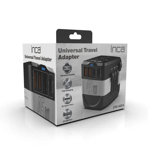 INCA IPW-45SA UNIVERSAL Seyehat Adaptörü görseli 1
