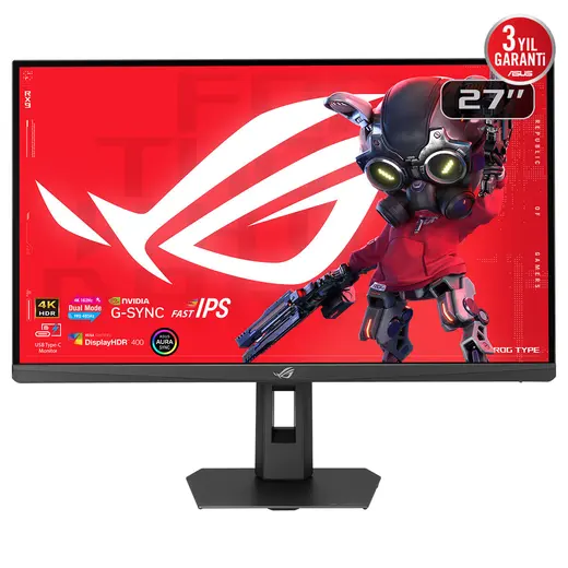 ASUS 27" FAST IPS ROG STRIX XG27UCGR 1MS DUAL 160-320HZ HDMI-DP TYPEC Gaming Monitör 3840x2160 / 90LM0CS0-B01371 görseli 3